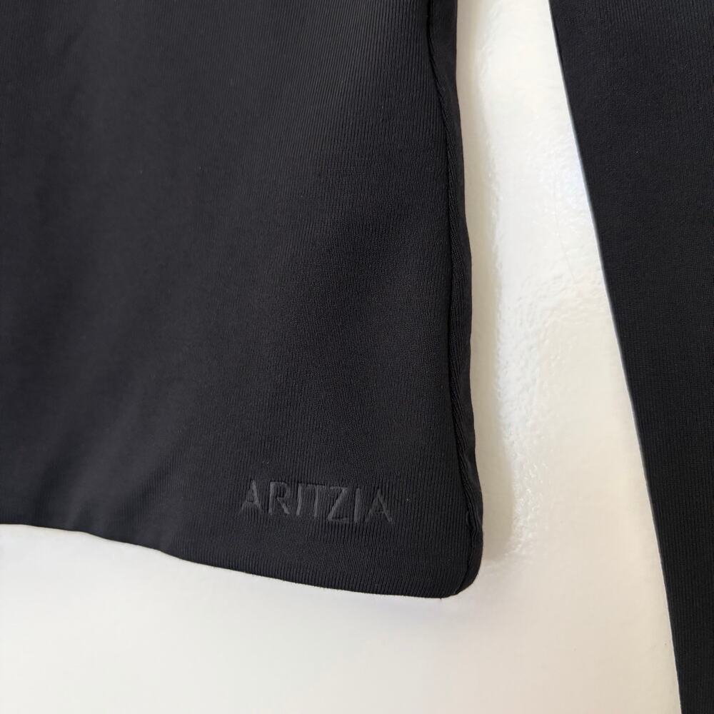 Aritzia Contour Babaton Long Sleeve Cropped Top Black Size M Stretch - Picture 4 of 9